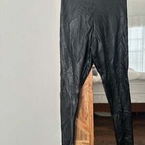 Women’s Black faux leather tights